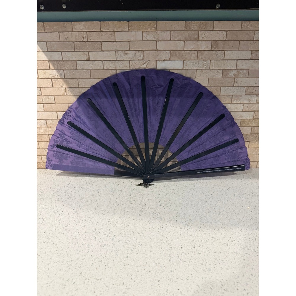 Disney Parks Haunted Mansion Purple Wallpaper Handheld Folding Fan - Picture 3 of 3